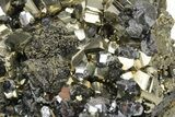 Lustrous Galena Crystals on Gleaming Pyrite and Sphalerite - Peru #231567-1